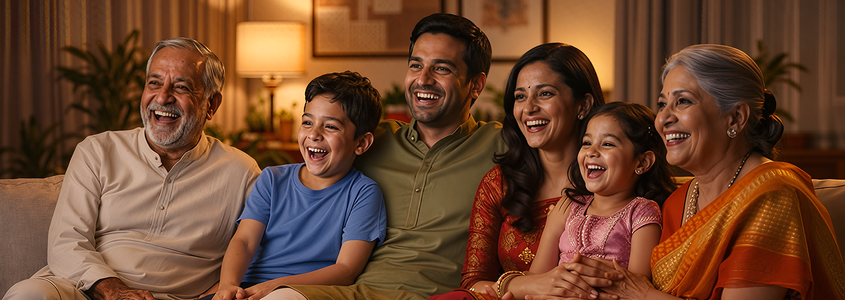 A family watching together at home